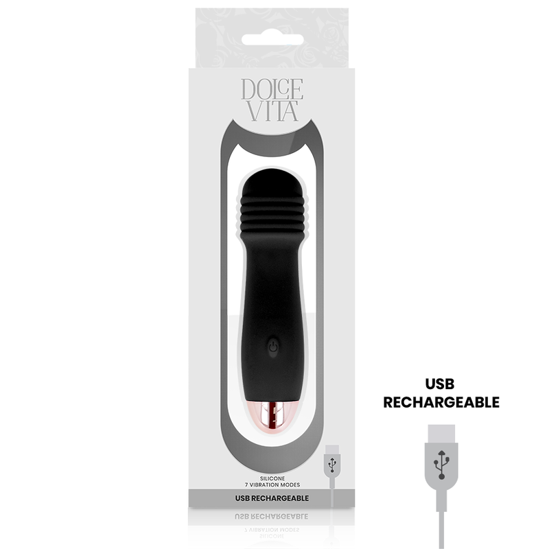 DOLCE VITA - VIBRADOR RECARGABLE TRES NEGRO 7 VELOCIDADES - Image 2