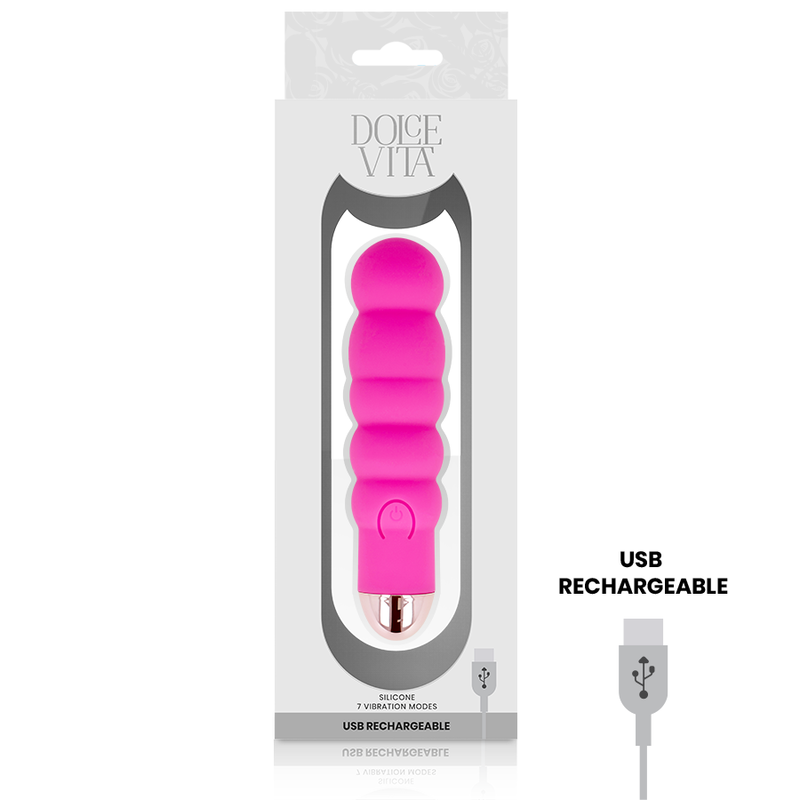 DOLCE VITA - VIBRADOR RECARGABLE SIX ROSA 7 VELOCIDADES - Image 3