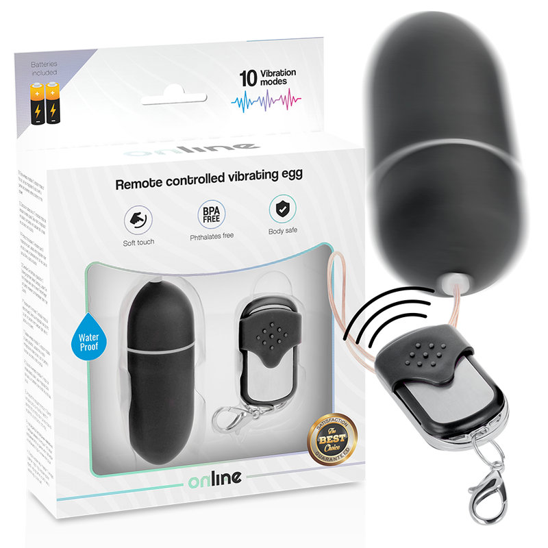 ONLINE- HUEVO VIBRADOR CONTROL REMOTO L NEGRO - Imagen 2
