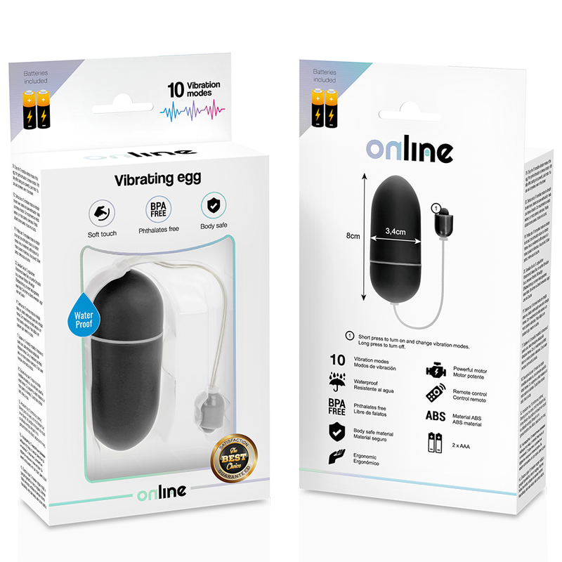 ONLINE- HUEVO VIBRADOR WATERPROOF NEGRO - Imagen 5