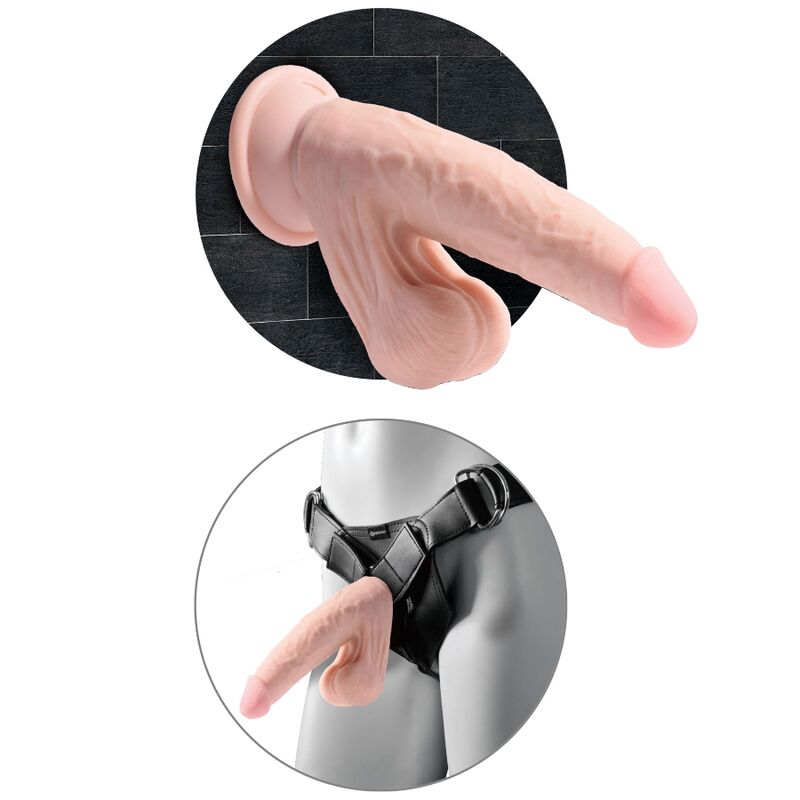 KING COCK PLUS 3D COCK SWINGING BALLS 15.2 CM - NATURAL - Imagen 5