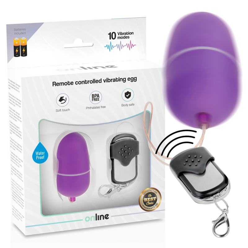 ONLINE- HUEVO VIBRADOR CONTROL REMOTO M LILA - Imagen 2