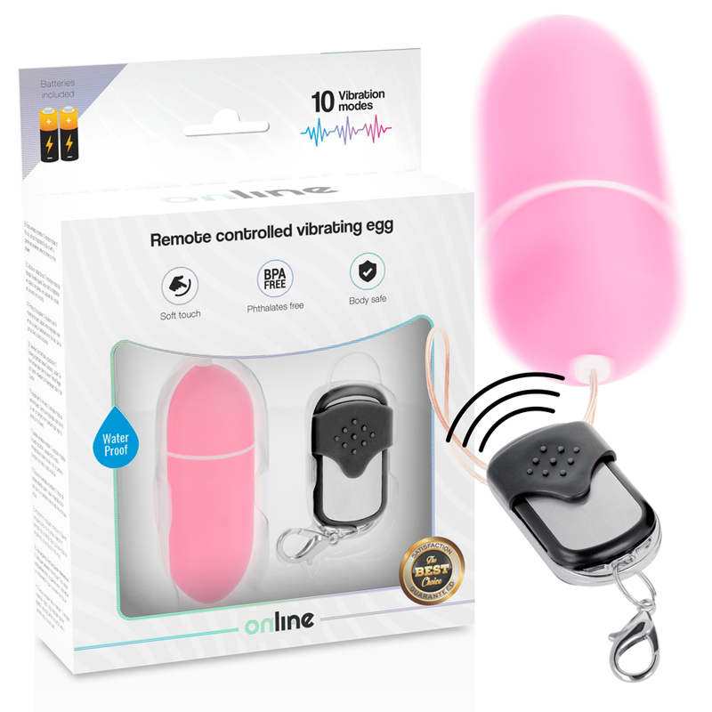 ONLINE- HUEVO VIBRADOR CONTROL REMOTO L ROSA - Imagen 2
