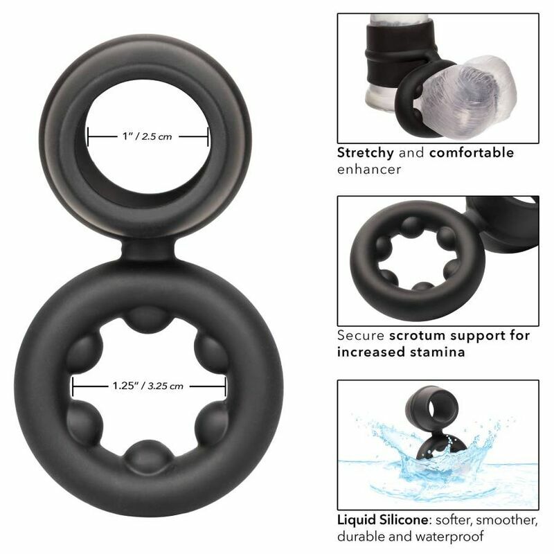 CALIFORNIA EXOTICS ALPHA DUAL MAGNUM RING NEGRO - Imagen 3