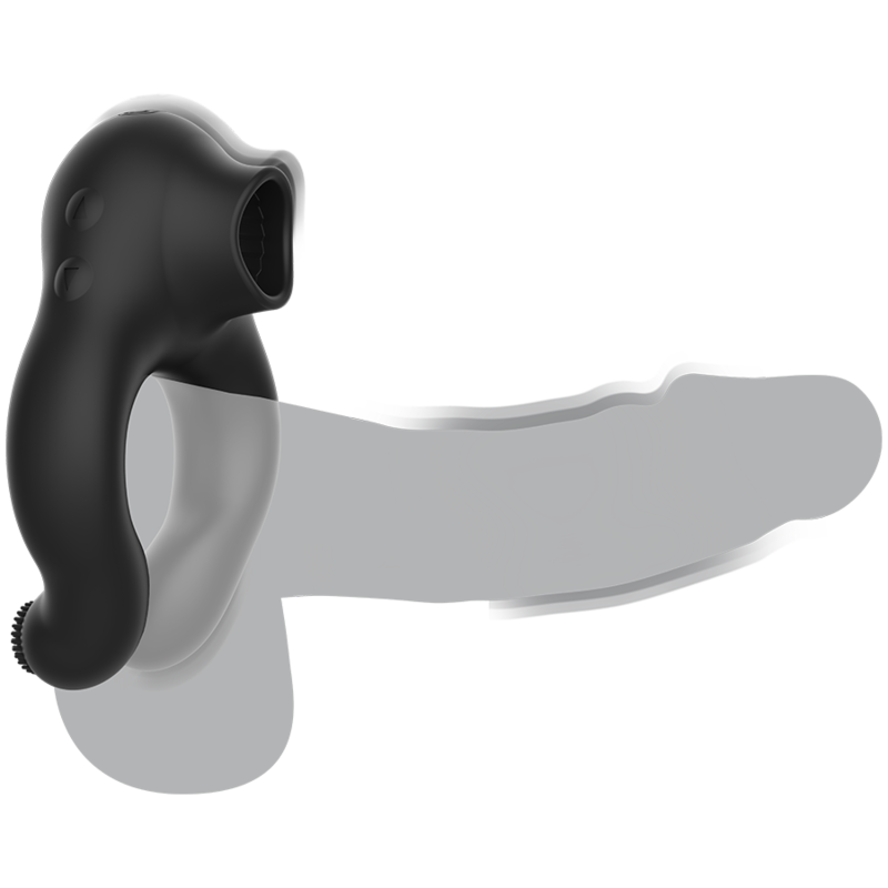 BLACKSILVER - ANILLO VIBRADOR SILICONA 3 MOTORES RECARGABLE NEGRO - Imagen 4