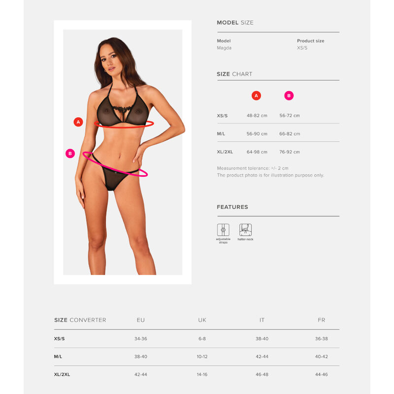 OBSESSIVE - CELIA NOIR 2-PCS SET XS/S - Imagen 5