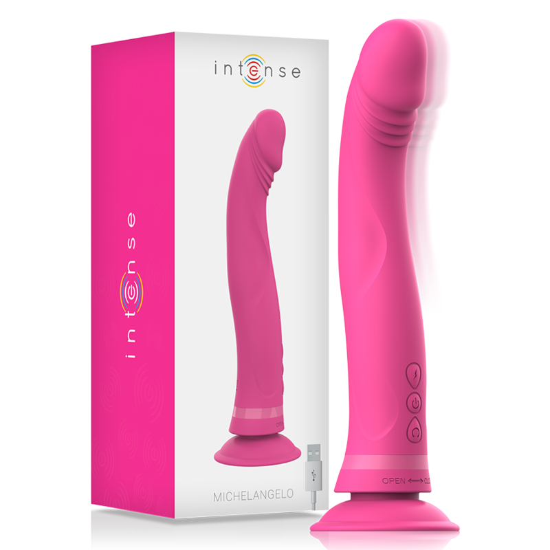 INTENSE - MICHELANGELO DILDO VIBRADOR SILICONA ROSA - Imagen 2