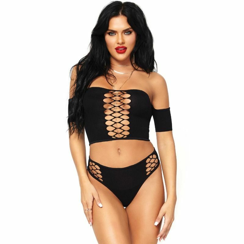 LEG AVENUE SET 2 PIEZAS TOP Y TANGA TALLA UNICA - Imagen 2