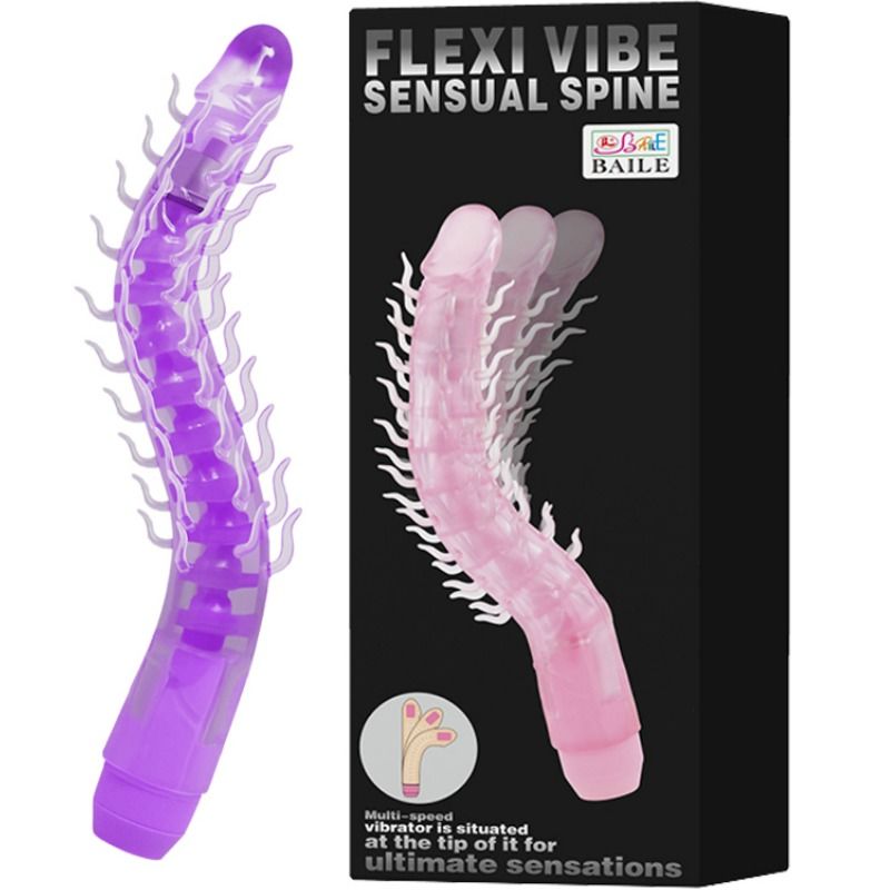 FLEXI VIBE SENSUAL SPINE BENDABLE VIBRATING DILDO LILA 23.5 CM - Imagen 3
