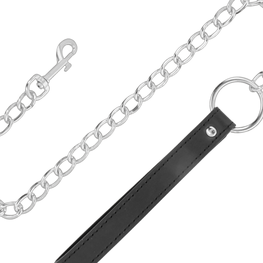 DARKNESS - COLLAR CONFORTABLE DE POSTURA CON CADENA LEATHER - Imagen 5