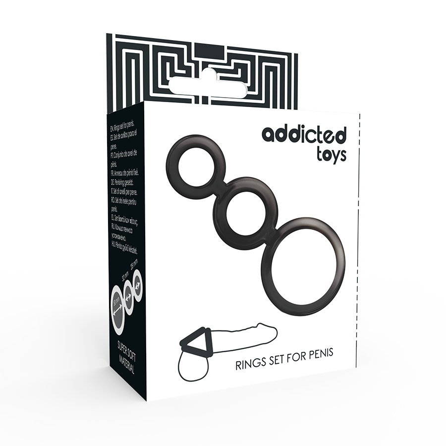 ADDICTED TOYS SET ANILLOS PENE Y TESTICULOS - AHUMADO - Imagen 3