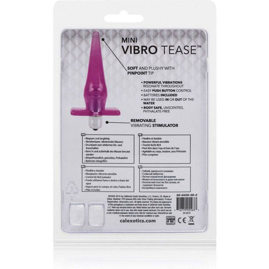 CALEX PLUG MINI VIBRO TEASE VIBRADOR ROSA - Imagen 2