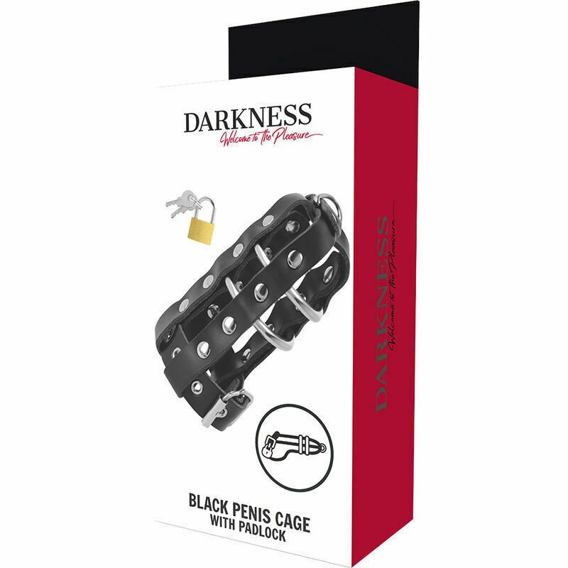DARKNESS - JAULA CASTIDAD CUERO CON CANDADO - Imagen 2