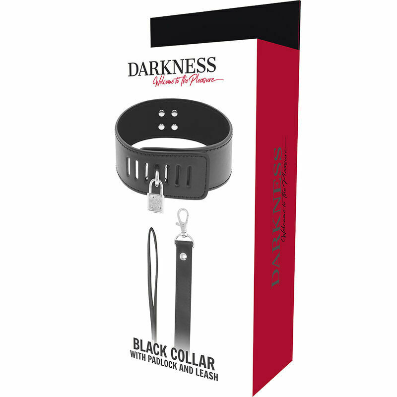 DARKNESS - COLLAR BDSM CON CANDADO NEGRO - Imagen 2