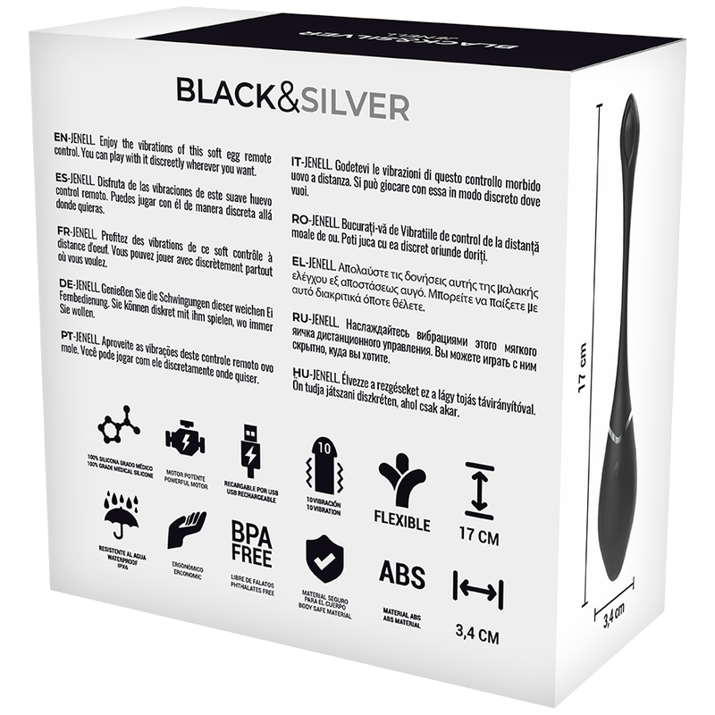 BLACKSILVER- JENELL HUEVO VIBRADOR RECARGABLE - Imagen 4