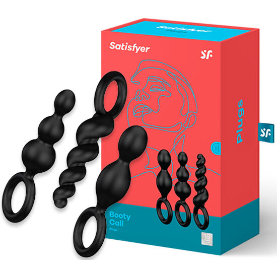 SATISFYER ANAL PLUGS SET 3PCS BLACK - Imagen 2