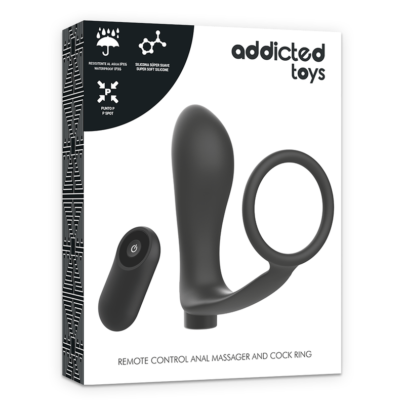 ADDICTED TOYS ANILLA PENE CON PLUG ANAL CONTROL REMOTO NEGRO RECARGABLE - Imagen 5